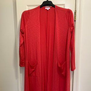 LuLaRoe ALL RED Sarah Cardigan with POCKETS XL